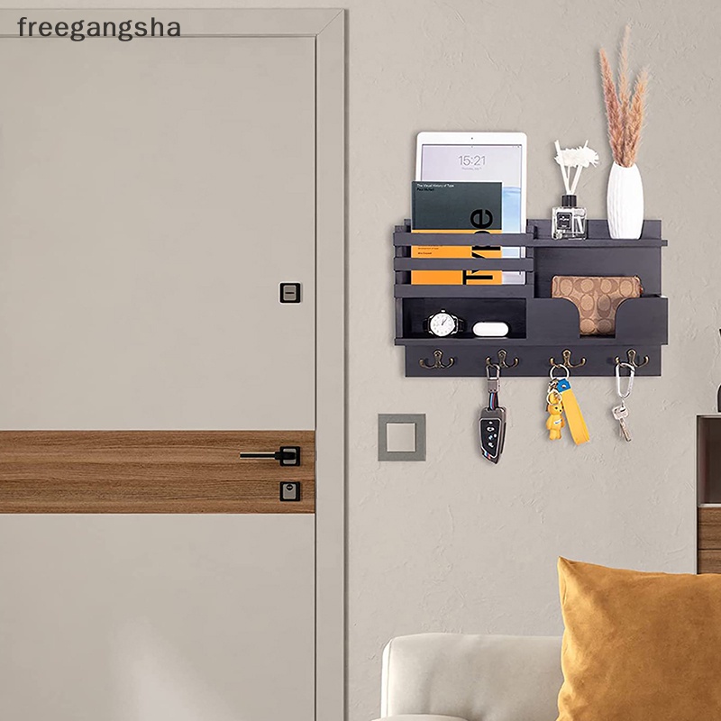 Giá Đỡ Chìa Khóa Gắn Tường Thiết Kế Mộc Mạc Tiện Dụng