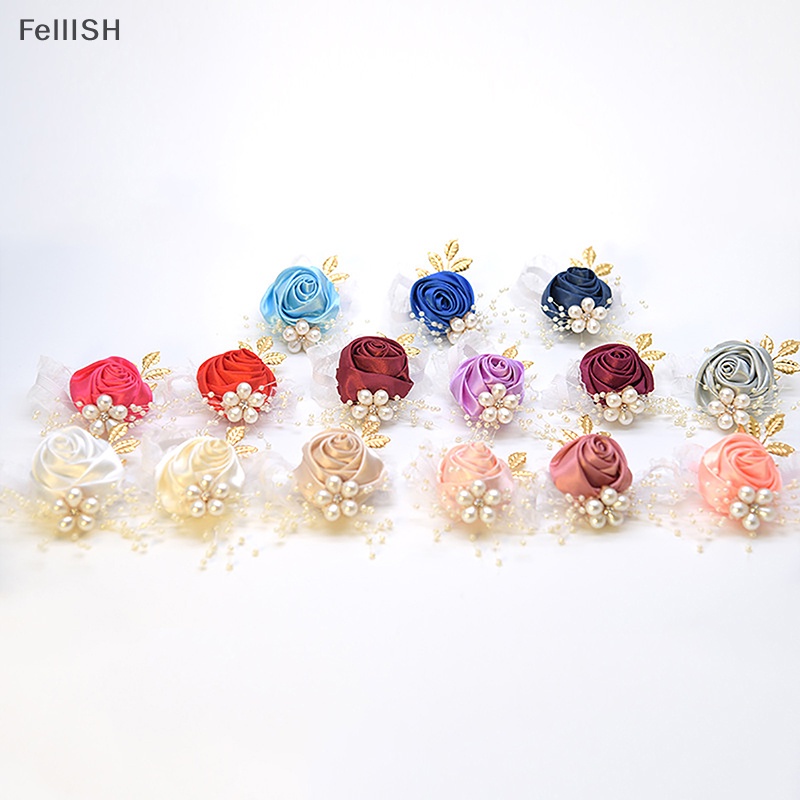 [Felli] Vòng Tay Hoa Hồng Vải Sa 439br Cho Phù Dâu Đám Cưới