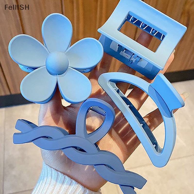 Kẹp Càng Cua Màu Xanh Dương Kích Thước Lớn Thanh Lịch Cho Nữ 439br