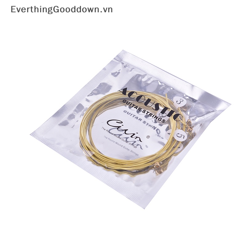Everthingooddown set 6 Dây Đàn Ghi Ta Đầu Lục Giác Lõi Thép Đồng Thau Thông Dụng vn
