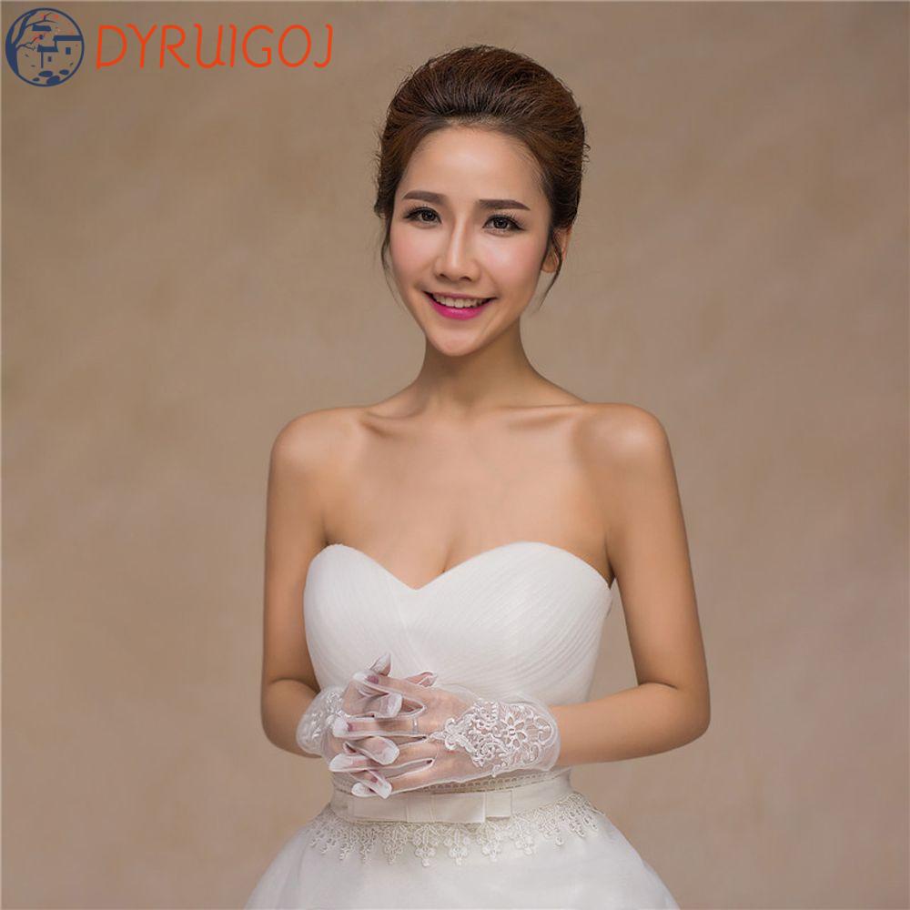 DYRUIDOJ Găng Tay Lưới Hở Ngón Thanh Lịch Cho Nữ