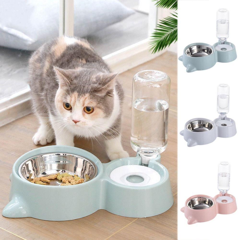 Bát Đựng Thức Ăn Nước Uống Tự Động Bằng Nhựa Thép Không Gỉ Chống Trượt Cho Thú Cưng AARON1