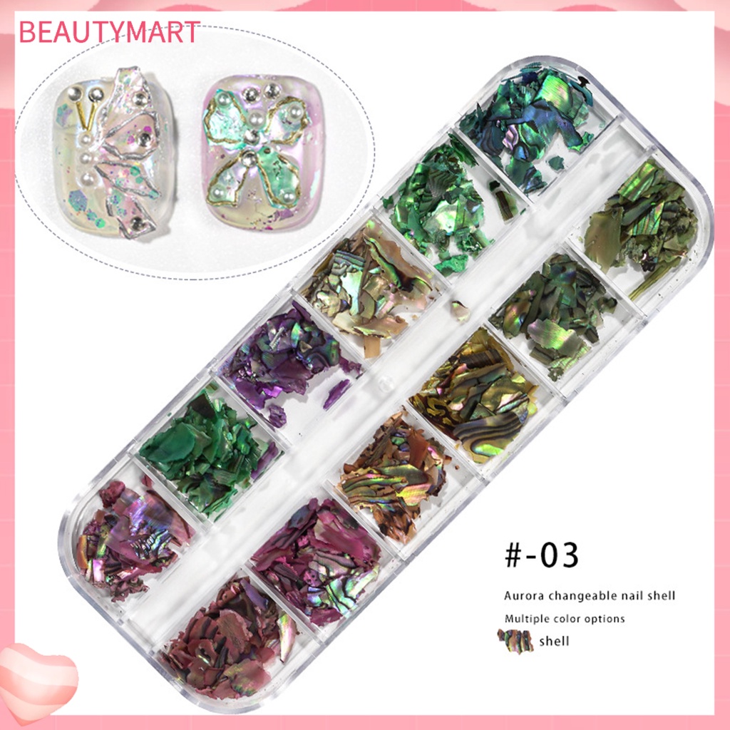 1 Hộp 12 Ngăn Đựng Hạt Kim Cương Giả Trang Trí Móng Tay Không Phai Màu Cho Nữ
