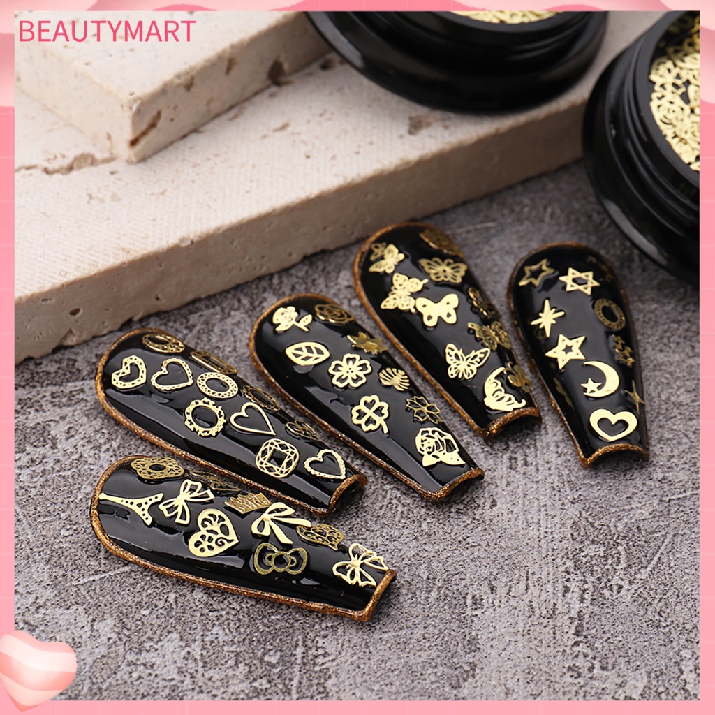 Hộp Sequin Hình Vương Miện / Lá / Trái Tim / Nơ Lấp Lánh Trang Trí Móng Nghệ Thuật