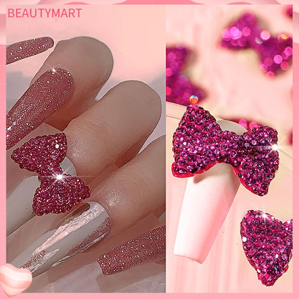 Hộp Phụ Kiện Nơ 3D Trang Trí Móng Tay Lấp Lánh Dành Cho Nữ