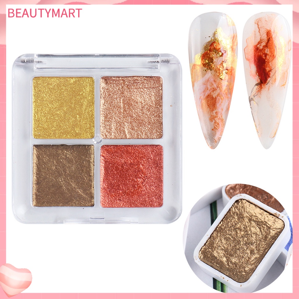 Hộp Bột Màu Nước 4 Ngăn 30g Trang Trí Móng Tay Nghệ Thuật Phong Cách Nhật Bản Cho Nữ