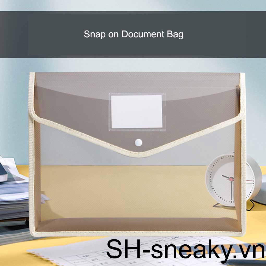 Túi Đựng Tài Liệu B5 Bằng Nhựa Chống Thấm Nước Có Nhãn Cài
