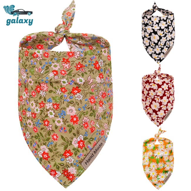 Galaxy Khăn Choàng Cổ Tam Giác Họa Tiết Hoa Xinh Xắn Cho Thú Cưng