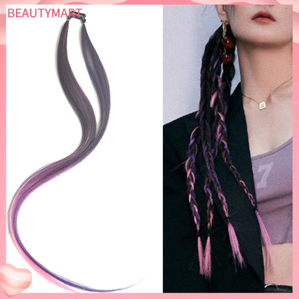 [beautymart] Tóc Giả Thắt Bím Vô Hình Không Để Lại Dấu Vết Màu Gradient Bằng Lụa Chịu Nhiệt Độ Cao Hai Sợi Có Thể Điều Chỉnh Dành Cho Nữ