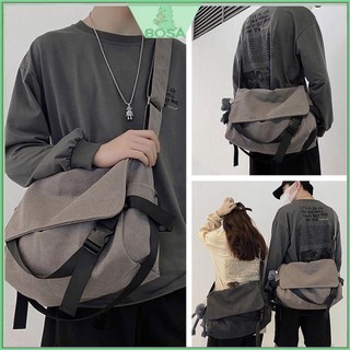 Túi đeo chéo nam nữ vải canvas phong cách Hàn Quốc thích hợp đi học đi chơi ... KHỦNG LONG BOSA