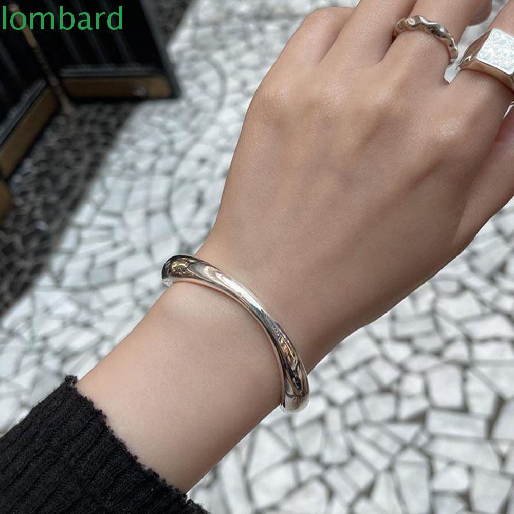 Vòng Đeo Tay Dạng Mở Màu Bạc Họa Tiết Hình Học Bằng Đồng Phong Cách Punk Thời Trang Tinh Tế Dành Cho Bạn Nữ