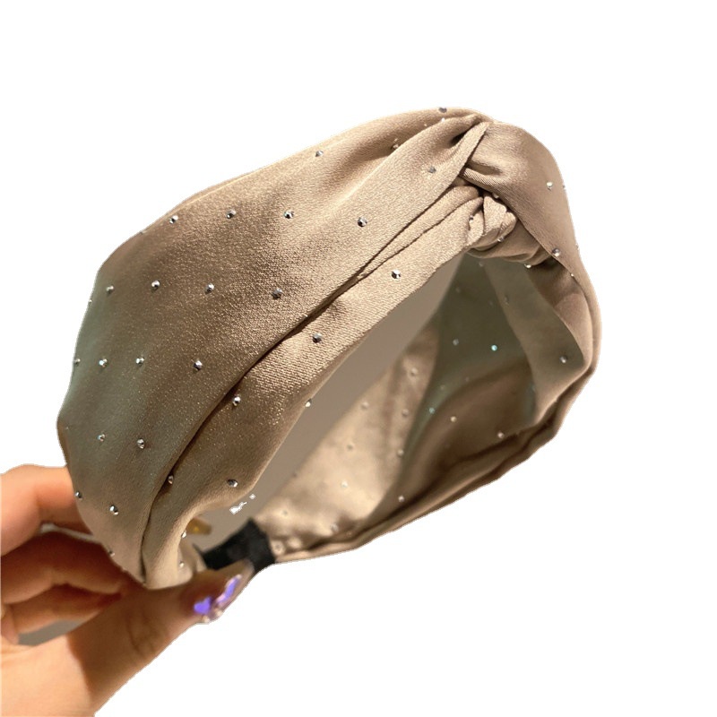 Băng Đô Vải Satin Bản Rộng Thắt Nút Kiểu Gypsophila Đơn Giản Phong Cách Hàn Quốc