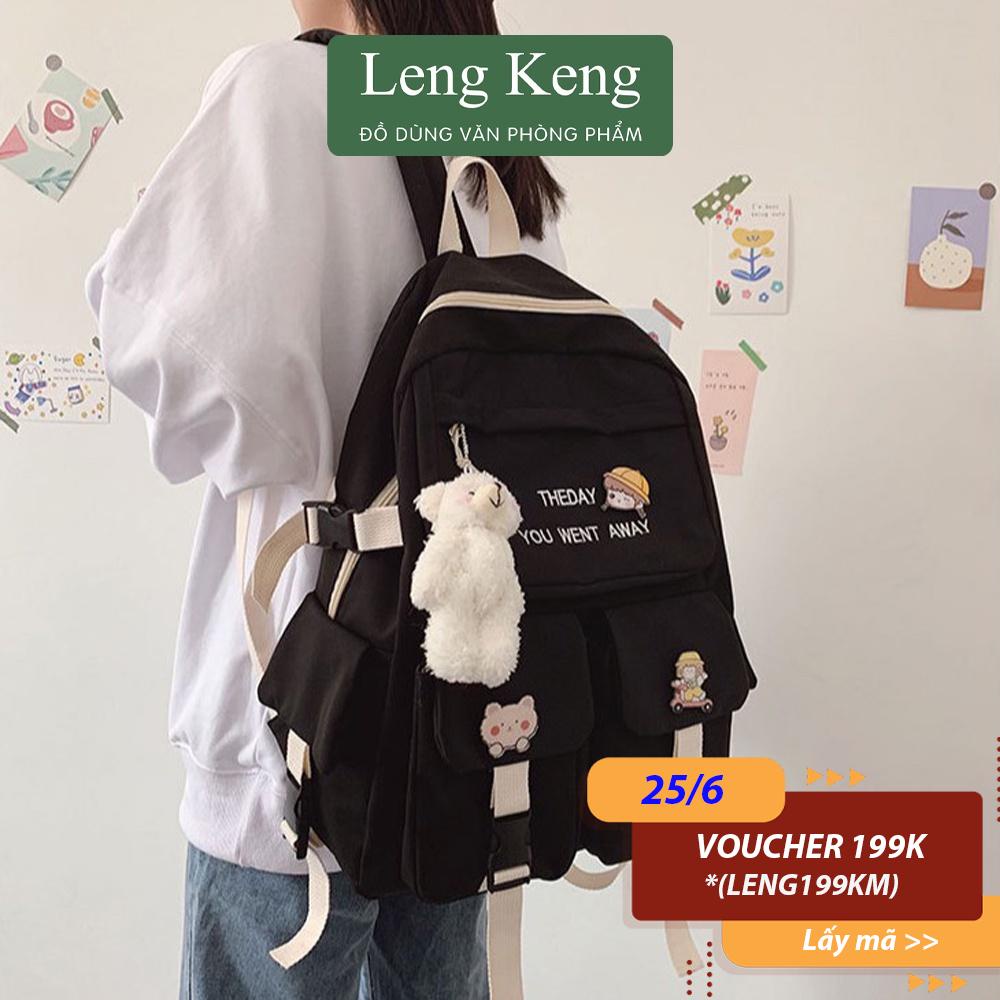 Balo ulzzang cao cấp văn phòng phẩm Leng keng chống nước The day you went away ( tặng kèm sticker ) BL02