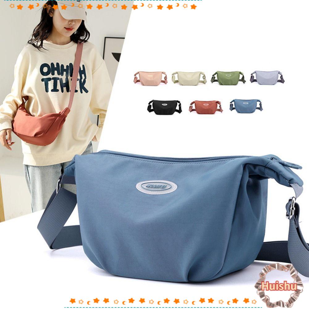 HS Túi Xách Đeo Vai Vải Nilon Màu Sắc Đơn Giản Thời Trang Dành Cho Nữ