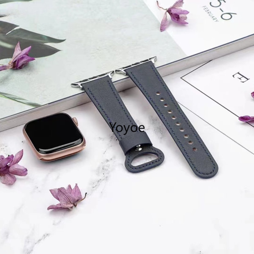 Dây Da HọA TiếT Hoa Cho ĐồNg Hồ Apple 45mm 44mm 49mm 41mm 40mm 42mm 38mm IWatch Series 8 Ultra 3 5 6 SE 7