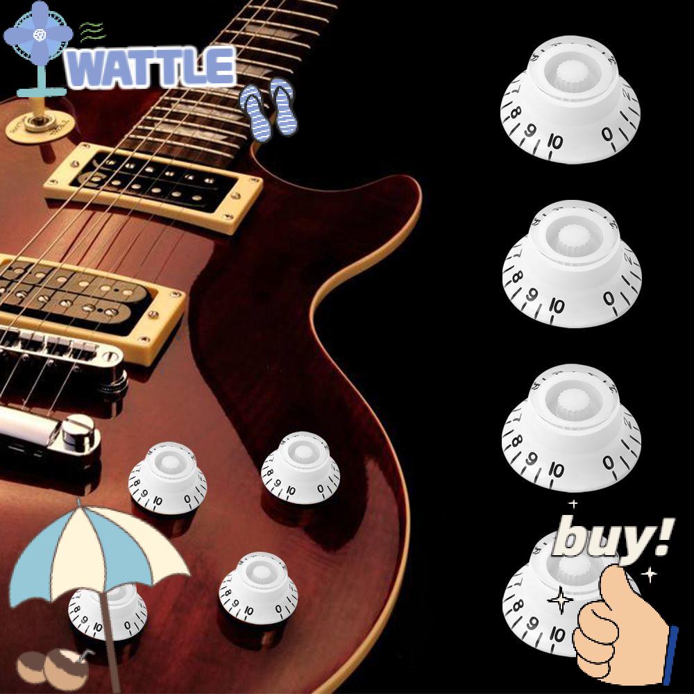 WTTLE Nút Điều Chỉnh Âm Lượng Bằng Nhựa Màu Trắng / Đen Cho Đàn Guitar Bass Les Paul LP