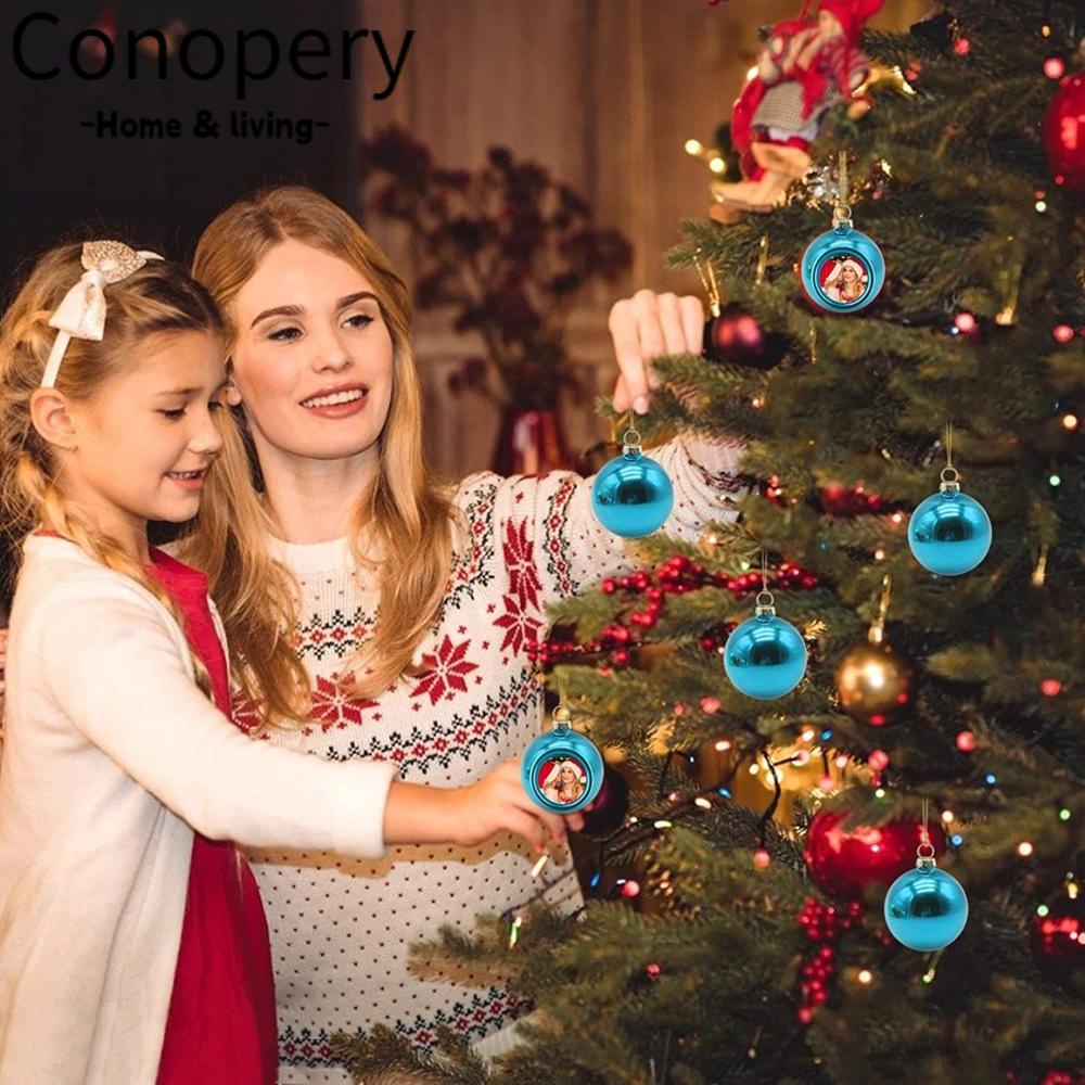 CONOPERY Quả Châu 4 / 6 / 8CM Trang Trí Giáng Sinh Mới Với Vòng Treo Chống Vỡ