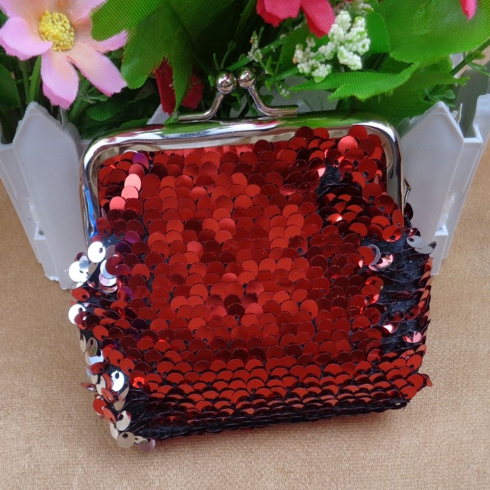 Ốp Điện Thoại Đựng Tiền Xu Hai Mặt Đính Kim Sa Hình Vảy Cá 10cm 13cm