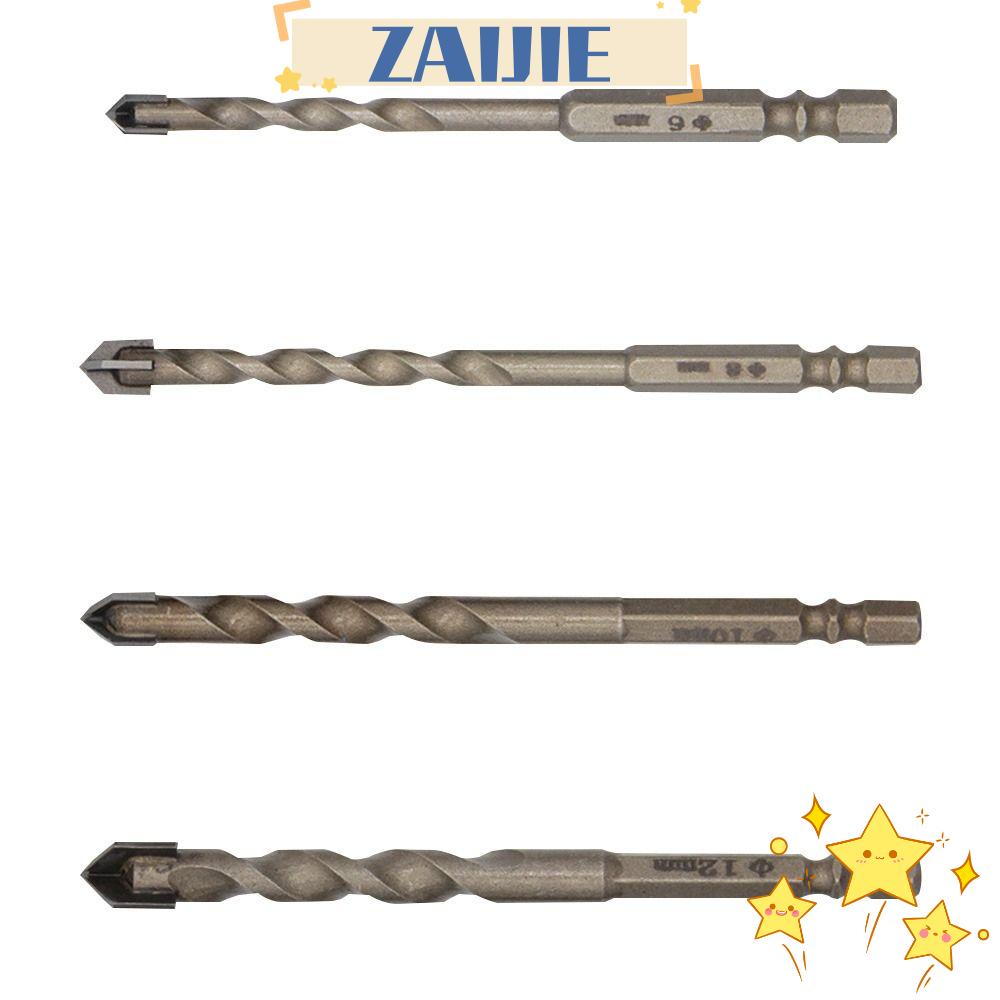 Mũi Khoan Tam Giác ZAIJIE24 6.35mm Đa Năng Bằng Hợp Kim Cứng 6 / 8 / 10 / 12mm Chuyên Dụng Cho Khoan Kính / Kim Loại / Gốm