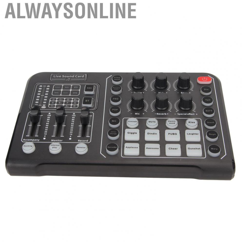 Alwaysonline Live  Card 48V Large Diaphragm Noise Cancelling Mixer With 15