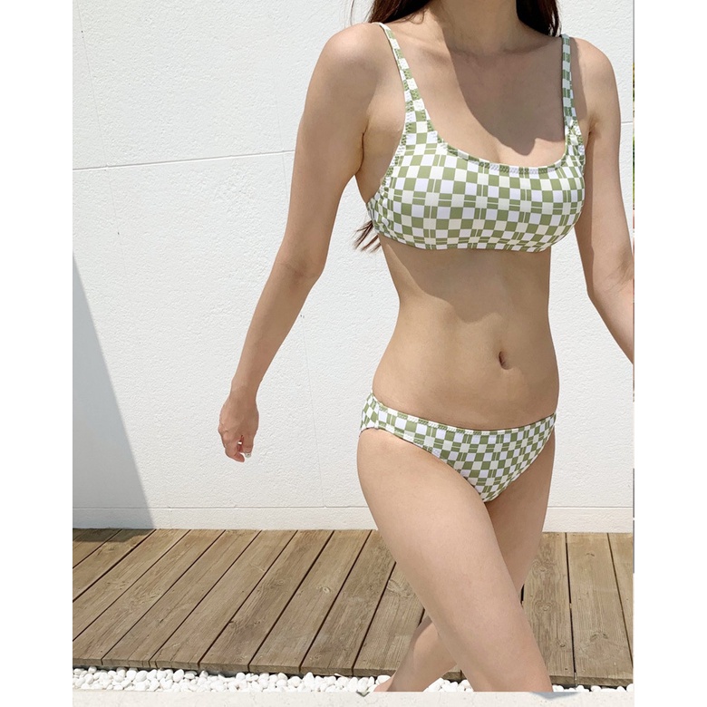 Bộ Đồ Bơi Ba Mảnh Mỏng Màu Trơn Hình Tam Giác Thời Trang Hàn Quốc Mới 2023