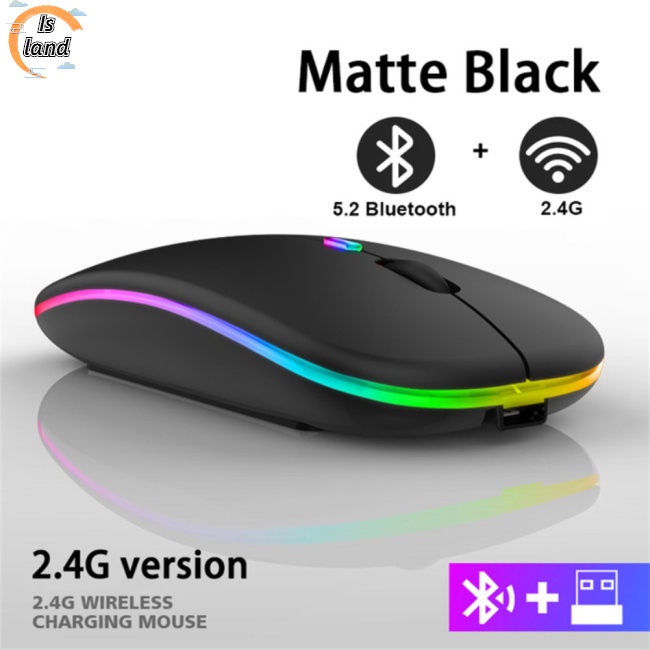 Chuột Bluetooth Không Dây 2.4g Có Đèn Nền Led Rgb Dùng Để Chơi Game