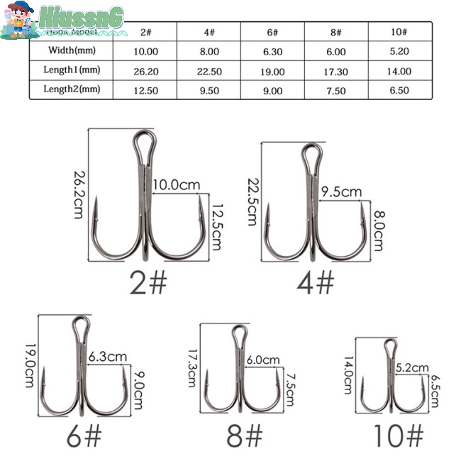 Bộ 50 Móc Câu Cá Kích Thước 2# 4# 6# 8# 10# Lưỡi Câu Cá Bằng Thép Carbon Cao Cấp