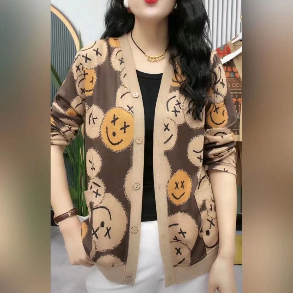 Áo Khoác Cardigan Dệt Kim Mỏng Dáng Ngắn Thời Trang Xuân Thu Dành Cho Nữ 40-50 Tuổi