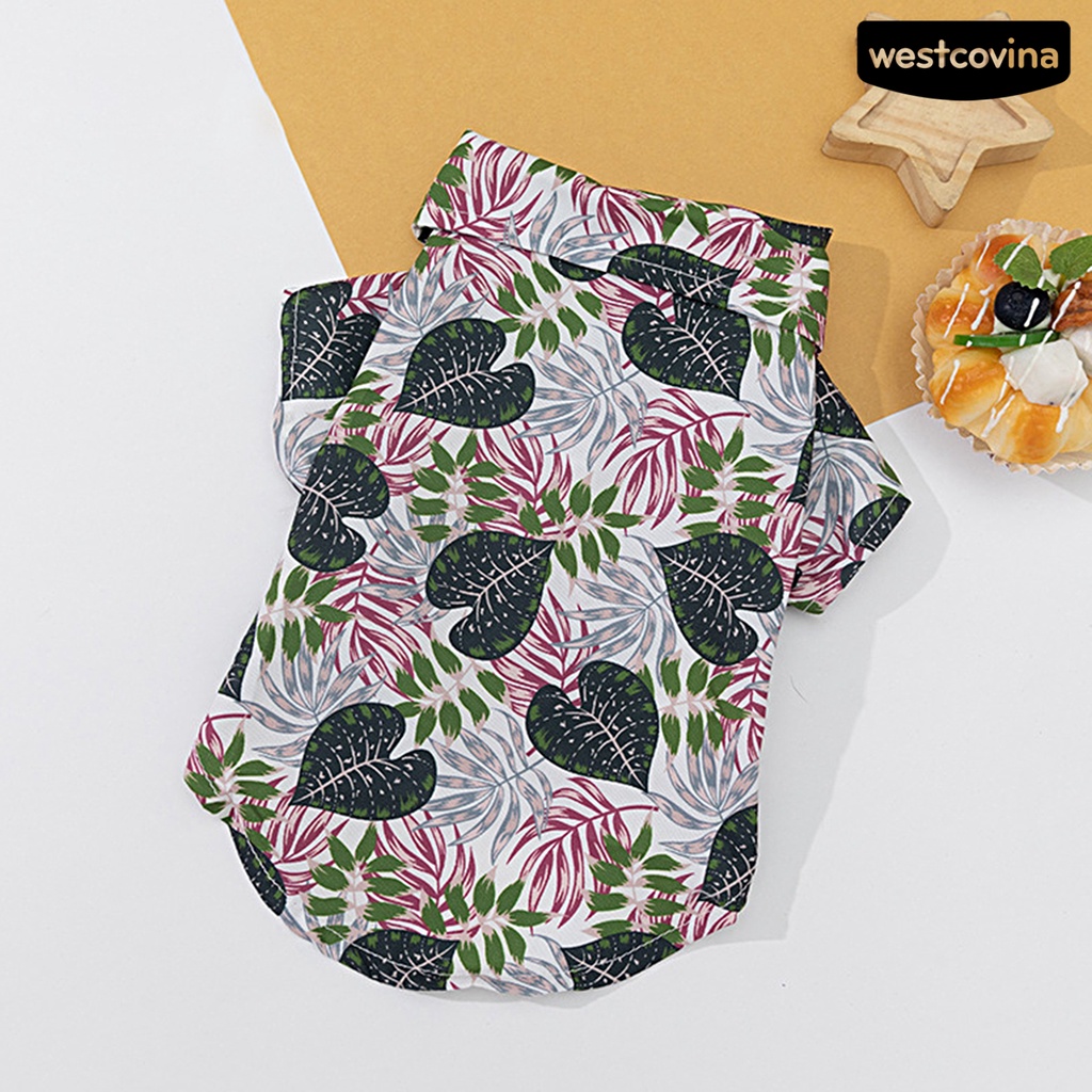 [COD]♞Băng Dính Cài Cổ Áo In Họa Tiết Lá Cây Phong Cách Hawaii Dành Cho Cún Cưng