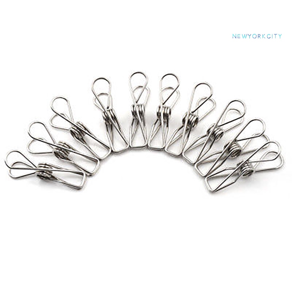 10 Kẹp Treo Quần Áo Bằng Thép Không Gỉ