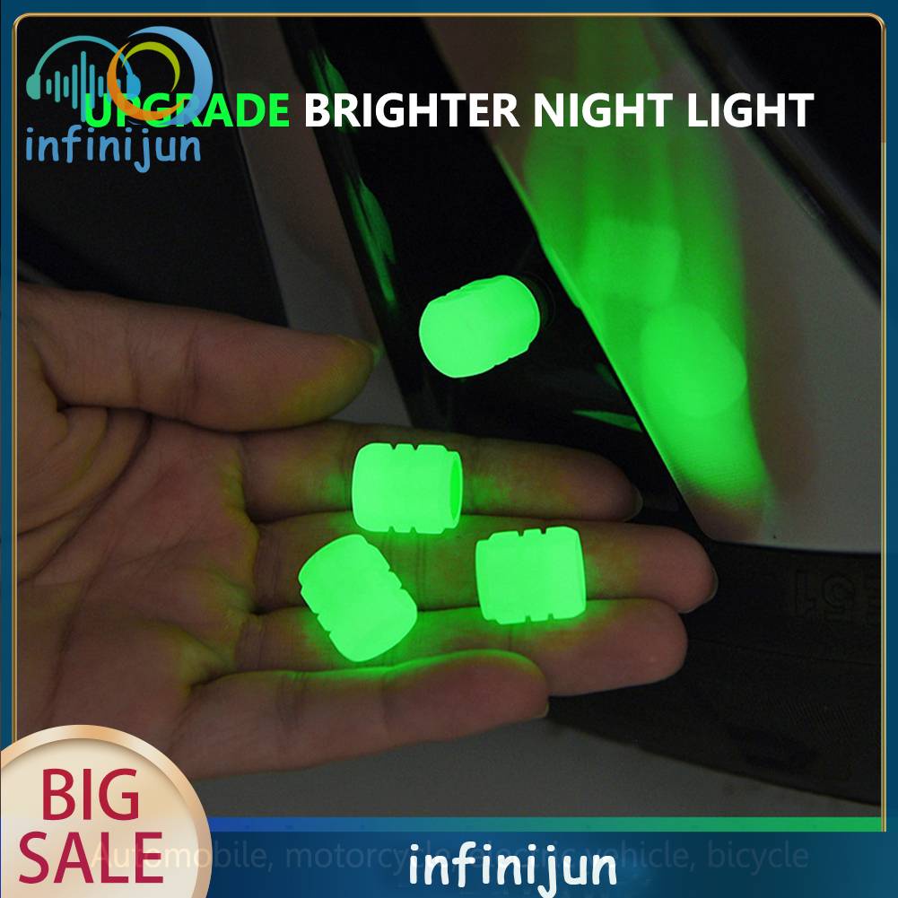 Set 4 Vỏ Bọc Van Schrader Dạ Quang Cho Xe Máy / Xe Đạp