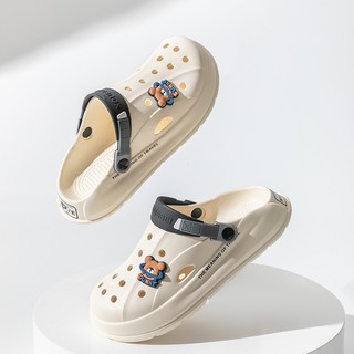Ayuer Unisex Nam Nữ Hoạt Hình Ngoài Trời Gấu Chống Trơn Trượt Dép EVA Nhẹ Co Gót Xăng đan Đi Biển