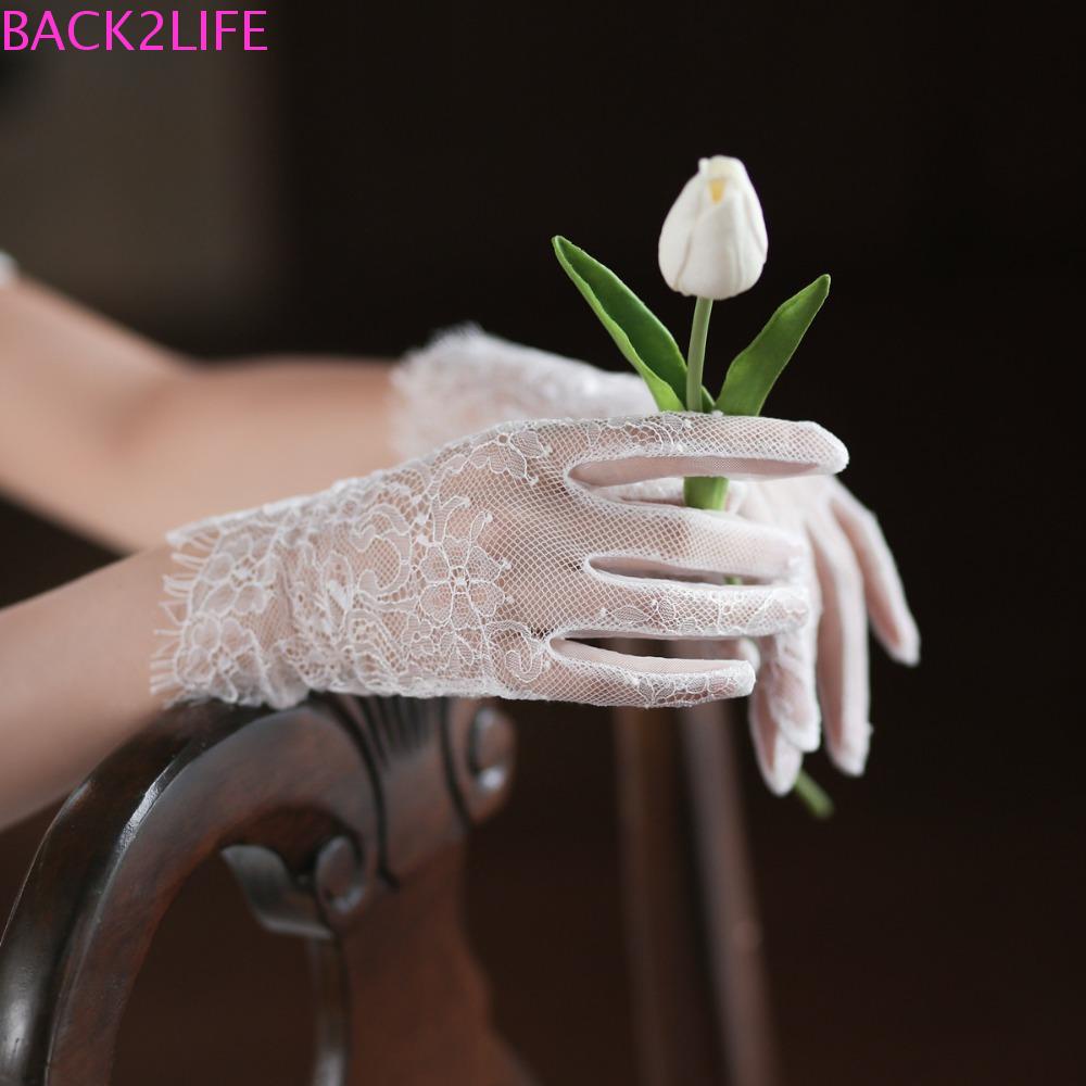 BACK2LIFE Găng Tay Lưới Hóa Trang Cô Dâu Sang Trọng