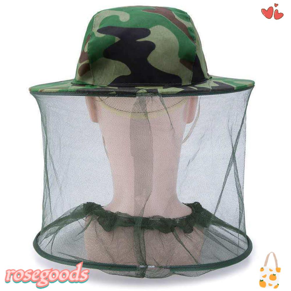 Mũ Lưới Bảo Vệ Mặt Chống Muỗi Họa Tiết Rằn Ri Màu Xanh Lá / Vàng Mới Dùng Khi Đi Du Lịch