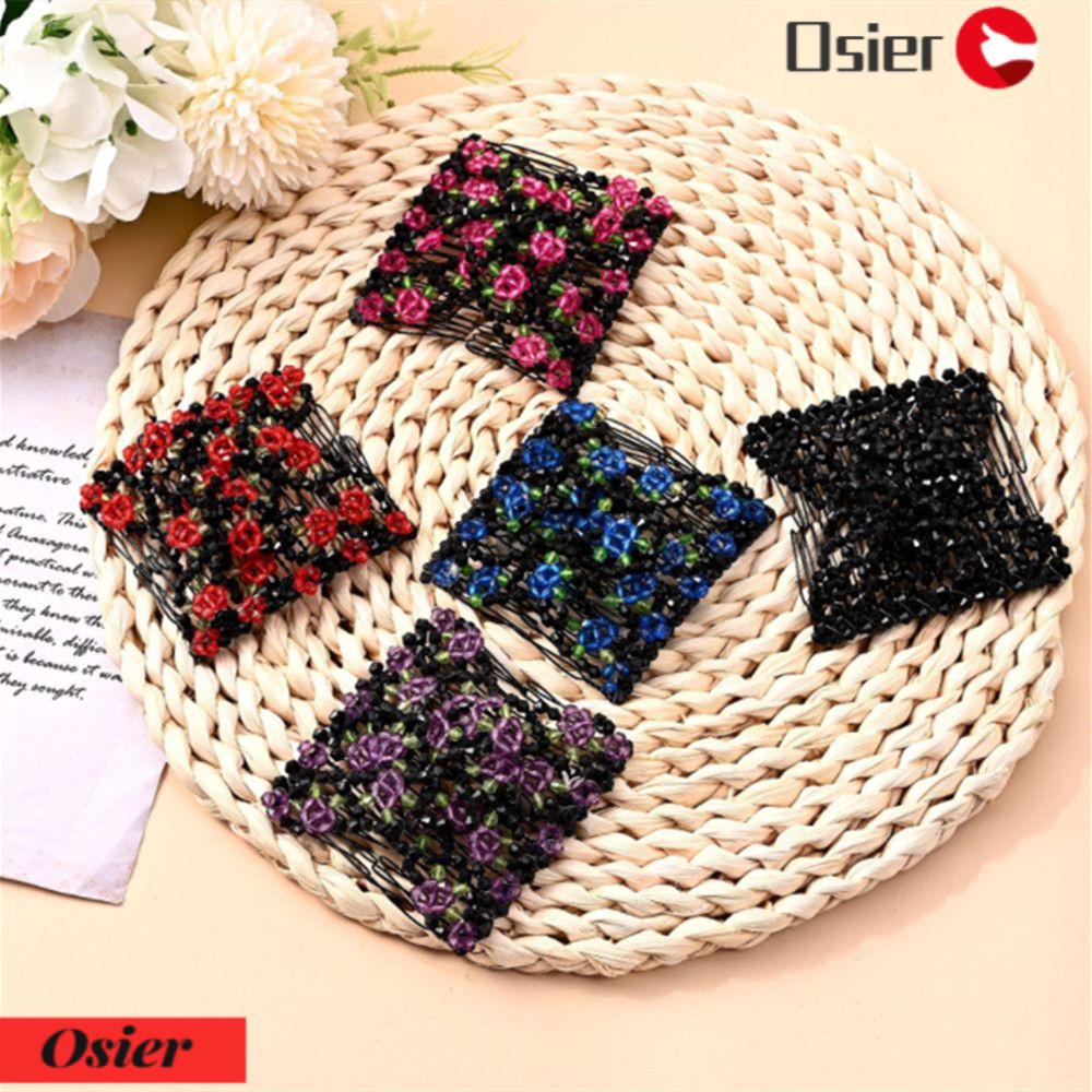 OSIER1 Lược Cài Tóc Hai Đầu Co Giãn Đính Hạt Thời Trang