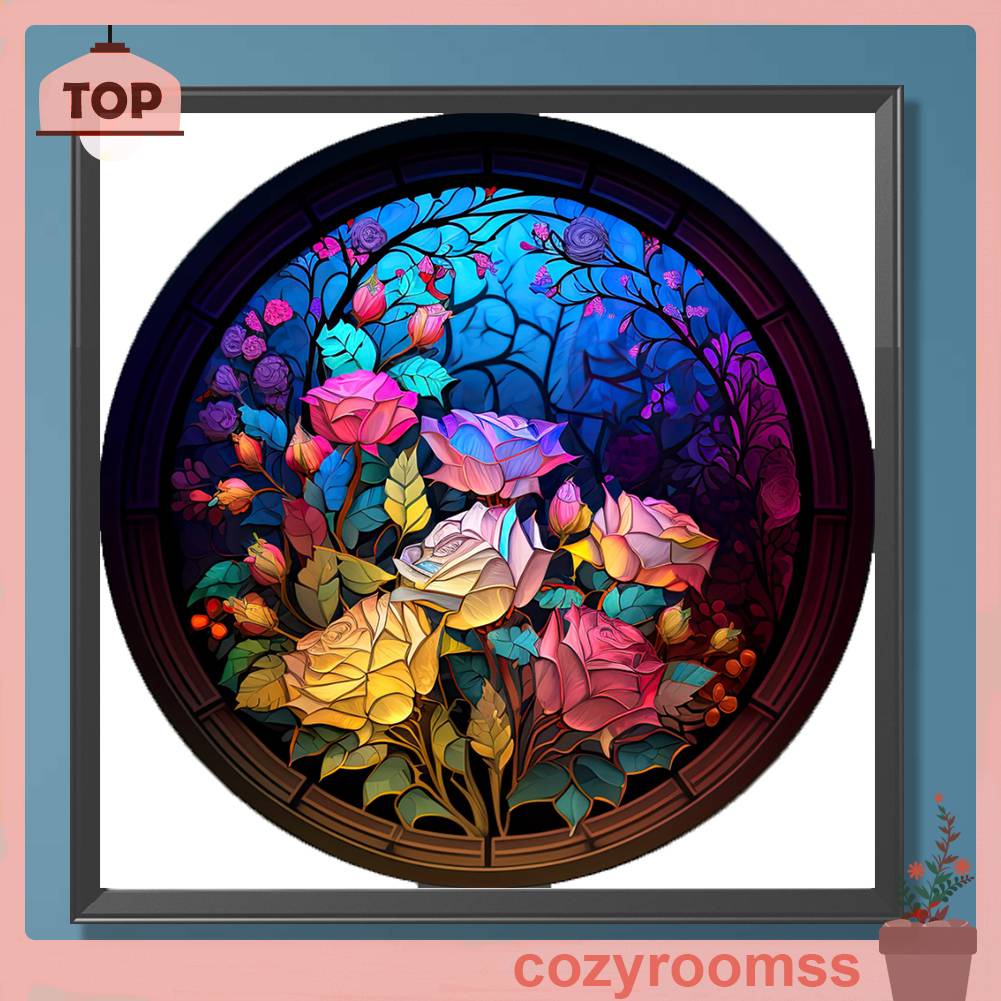 Bộ Dụng Cụ Vẽ Tranh Sơn Dầu Theo Số Họa Tiết Hoa Trang Trí Nội Thất DIY