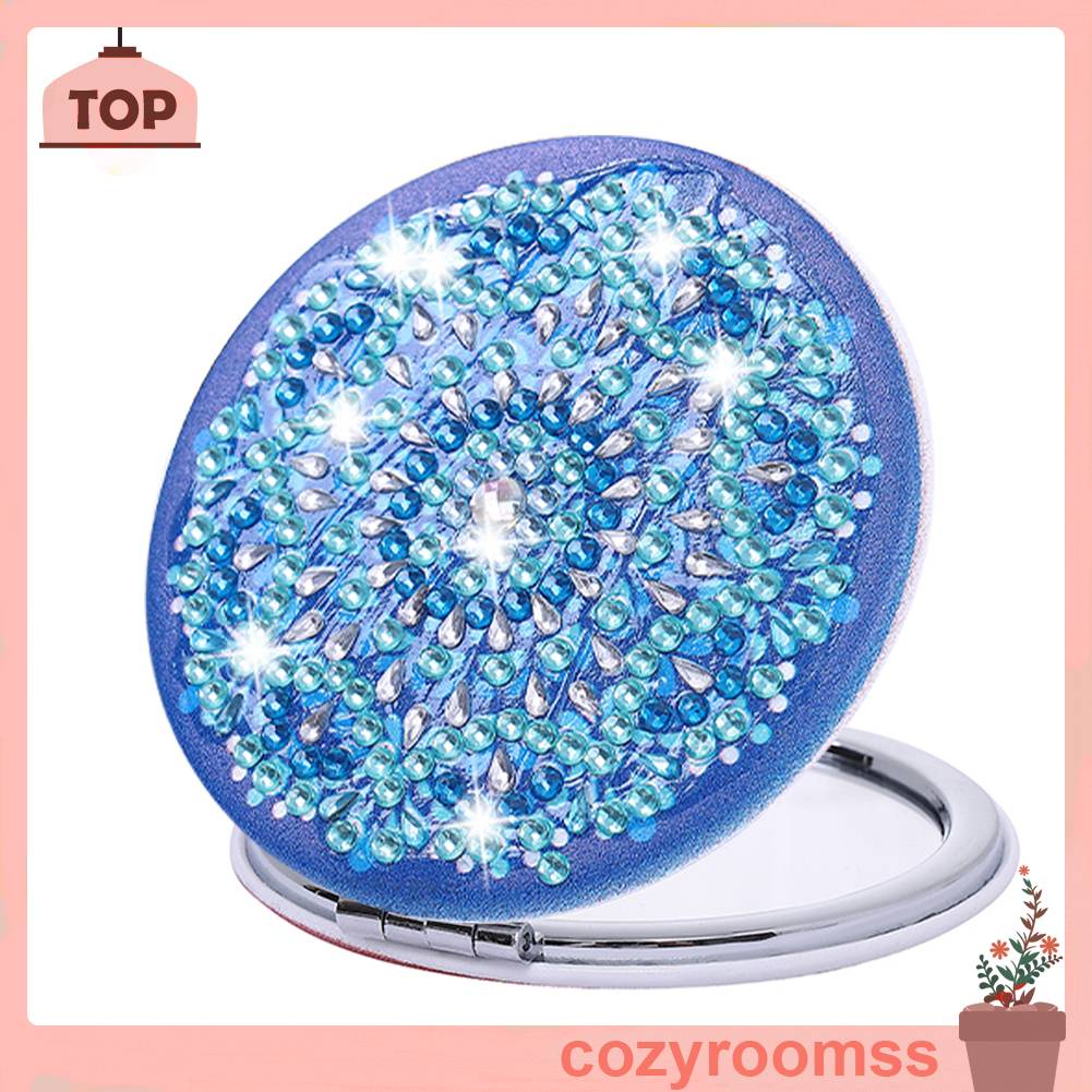 Gương Trang Điểm Đính Kim Cương Pha Lê Nghệ Thuật DIY