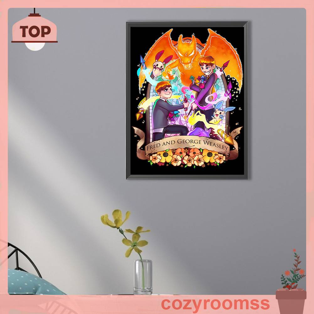 Tranh Đính Đá Kim Cương Toàn Bộ 5D DIY Hình Pokemon