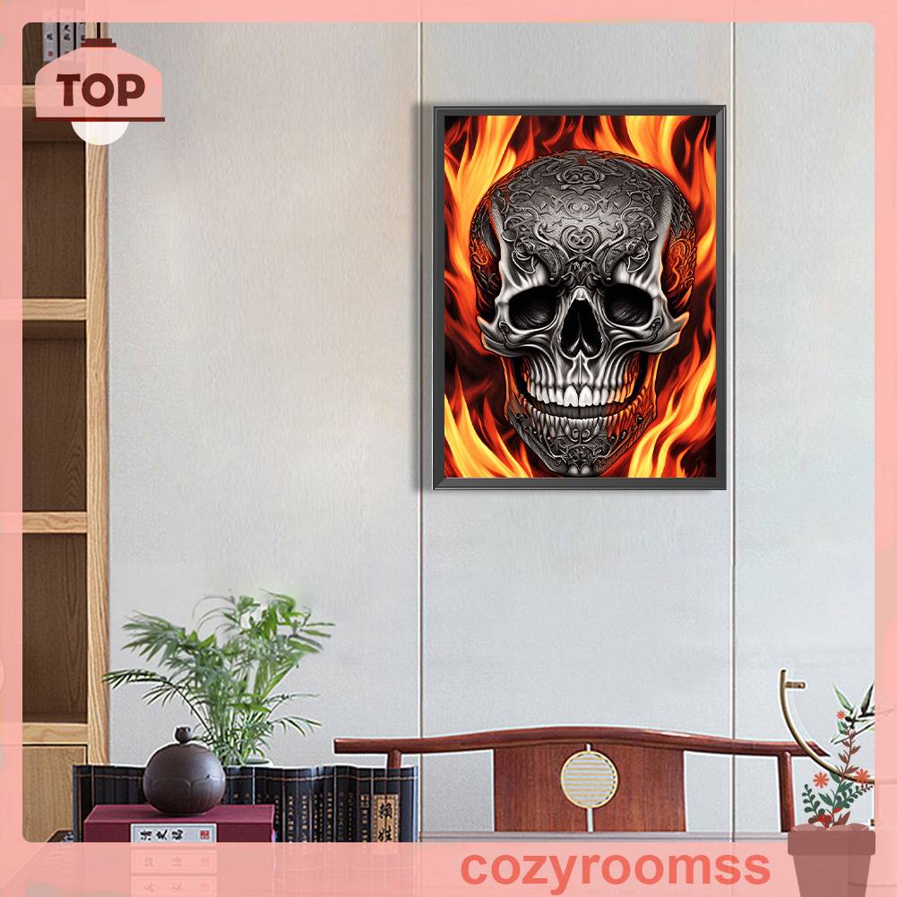 Tranh Đính Đá Kim Cương Toàn Bộ 5D DIY Hình Vẽ Bộ Xương Người Trang Trí Nhà Cửa