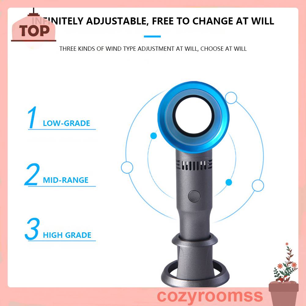 Quạt Điện Làm Mát Cầm Tay Không Dây Sạc USB 3 Tốc Độ Dùng Làm Quà Tặng Mù