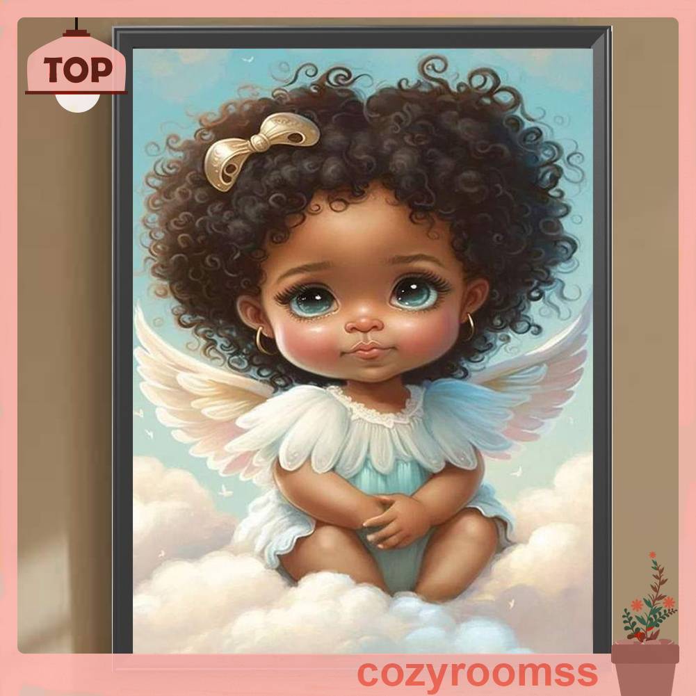 Tranh Đính Đá Kim Cương Toàn Bộ 5D DIY Hình Thiên Thần