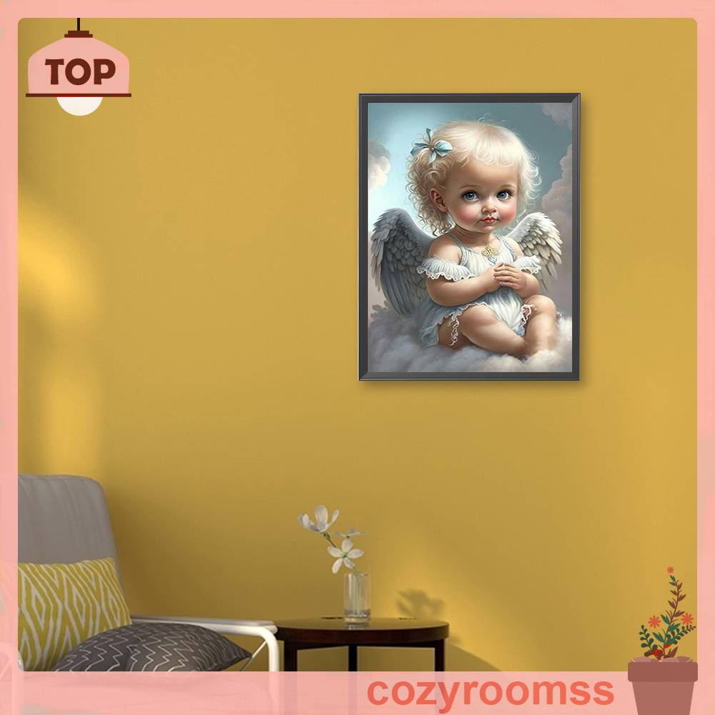 Tranh Đính Đá Kim Cương Toàn Bộ 5D DIY Hình Thiên Thần