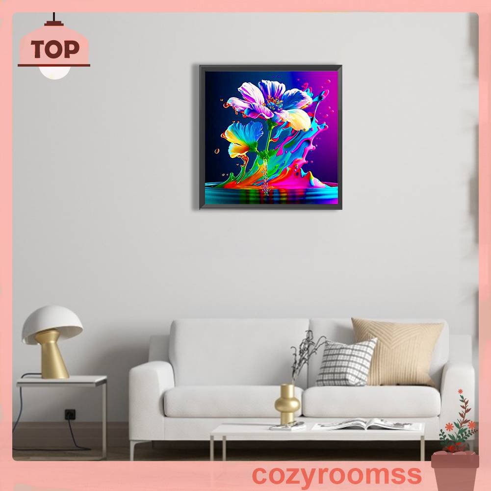 Tranh Đính Đá Kim Cương Toàn Bộ 5D DIY Hình Vẽ Hoa Trang Trí Nhà Cửa