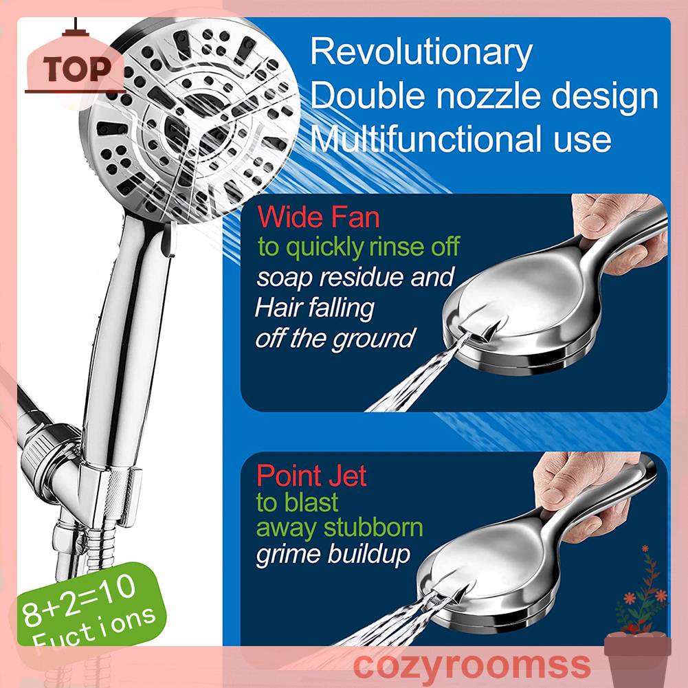 Đầu Vòi Hoa Sen Tăng Áp Cầm Tay 10 Chế Độ Cho Phòng Tắm / Khách Sạn