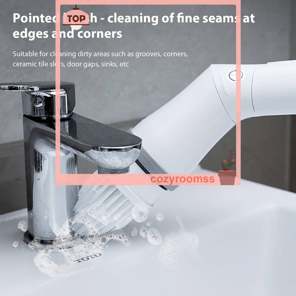 Bàn Chải Vệ Sinh Điện Tử Loại C Với 6 Đầu Thay Thế