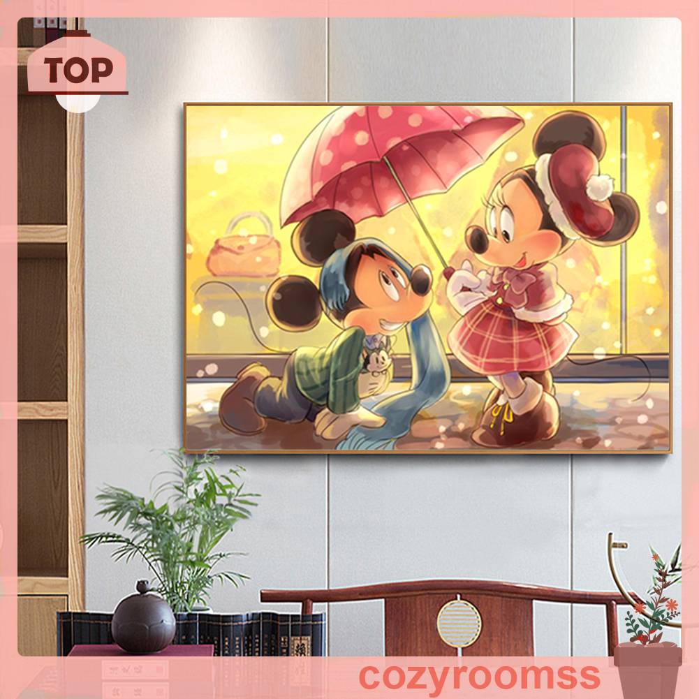 Tranh Đính Đá Kim Cương Toàn Bộ 5D DIY Hình Vẽ Chuột Mickey