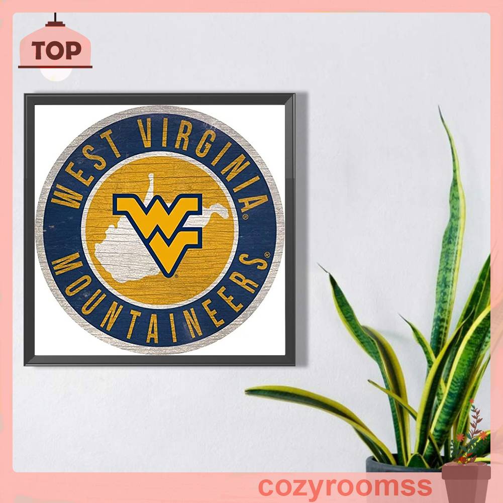 Tranh Đính Đá Kim Cương Toàn Bộ 5D DIY Hình Đại Học West Virginia