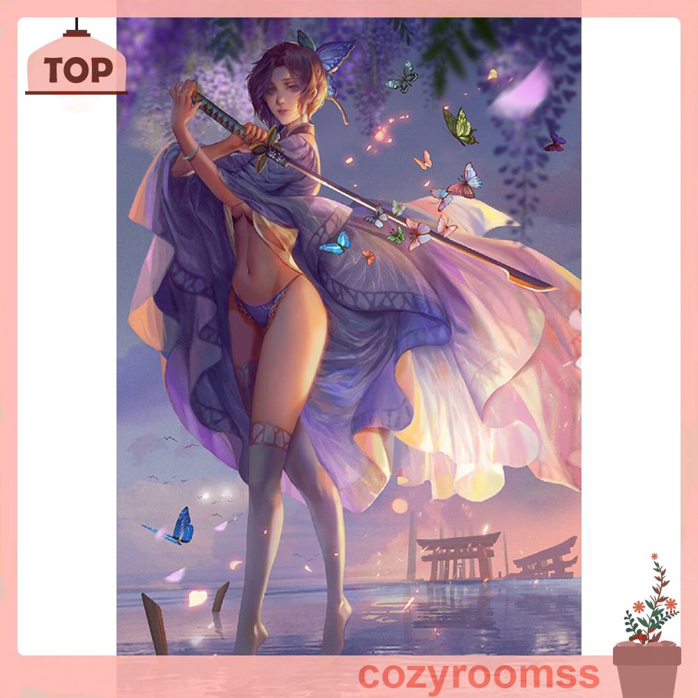 Tranh Đính Đá Kim Cương Toàn Bộ 5D DIY Hình Vẽ Người Phụ Nữ Trang Trí Nhà Cửa