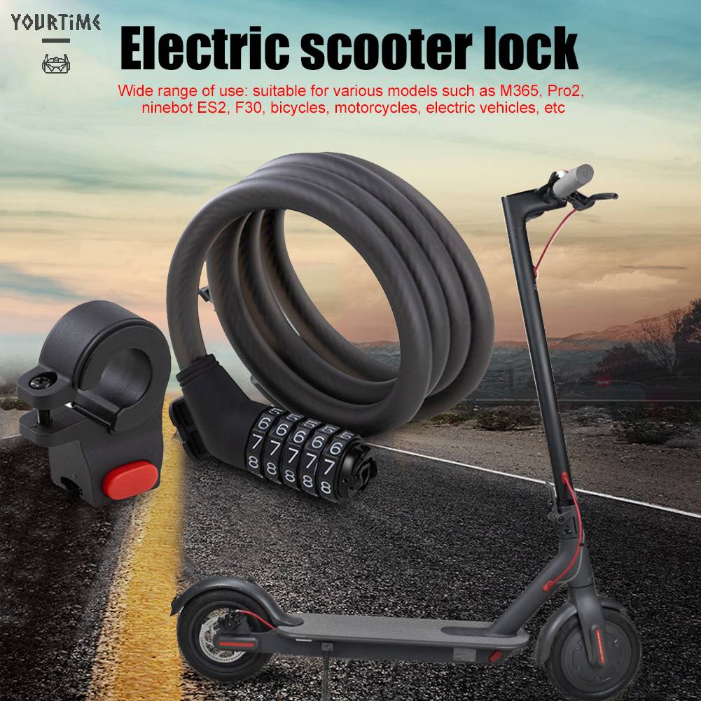 Bộ Ổ Khóa Và Dây Thép Cho Xe Scooter M365 / Pro2 / Ninebot ES2 / F30