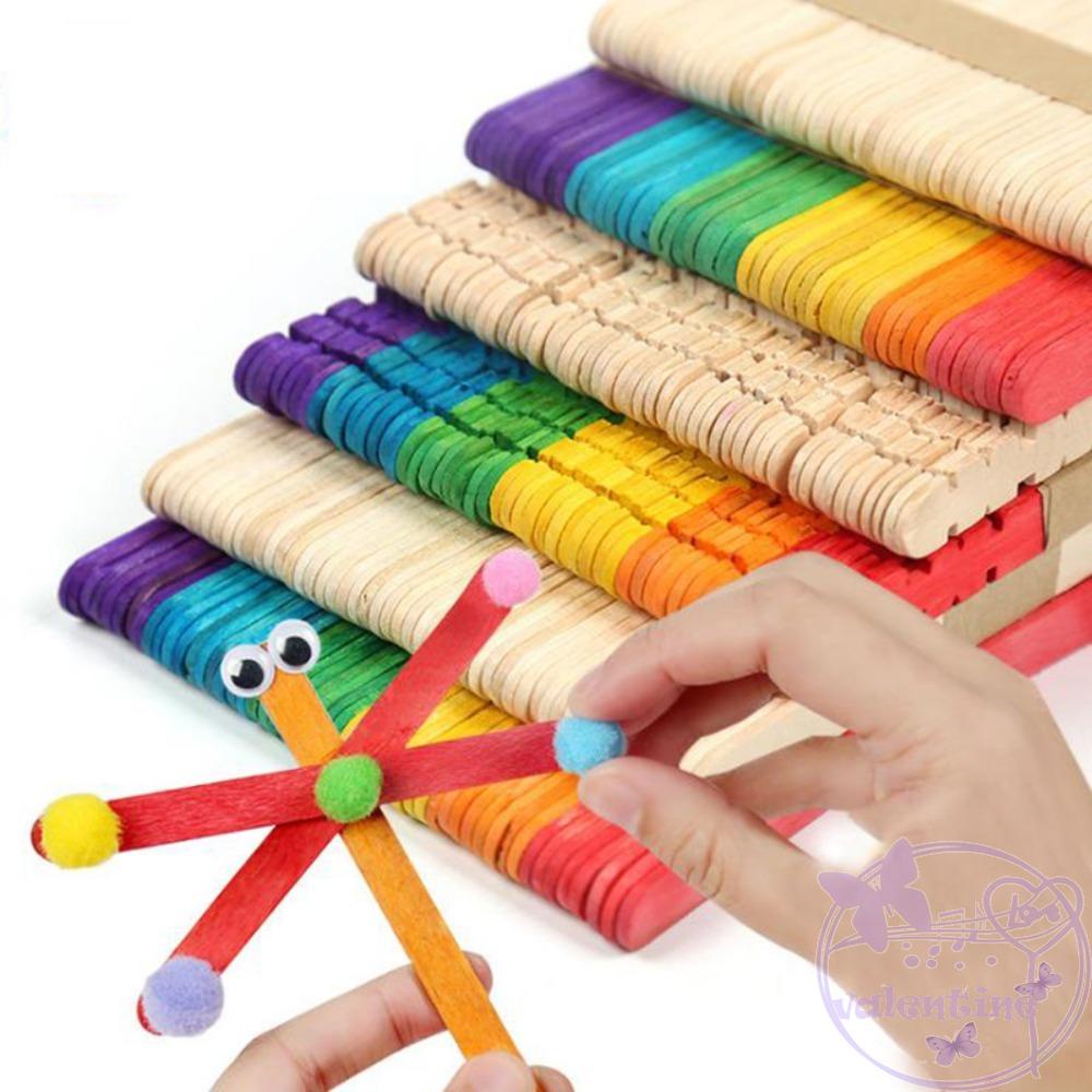 AVALENTINE Đồ Chơi Que Gỗ Tự Tô Màu Thủ Công DIY Cho Bé
